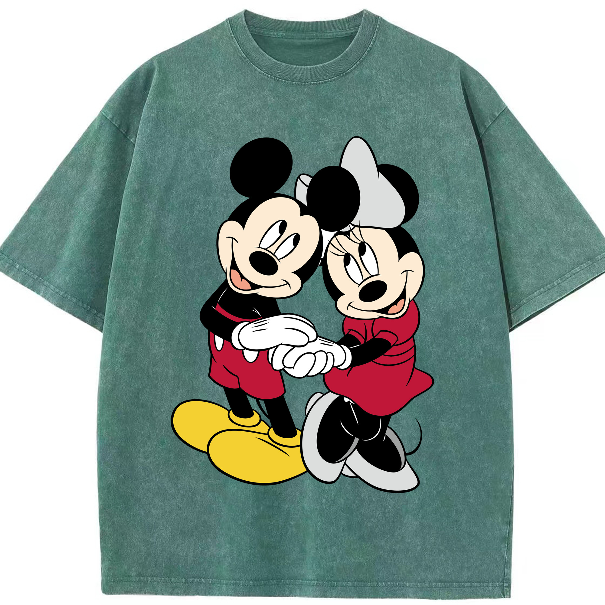 （画像用） ミッキーマウス Mickey Mouse 綿100% ヴィンテージ風 半袖Tシャツ（フロントプリント）